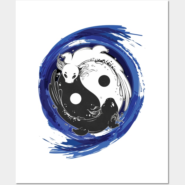 yin yang axolotl Wall Art by M-HO design